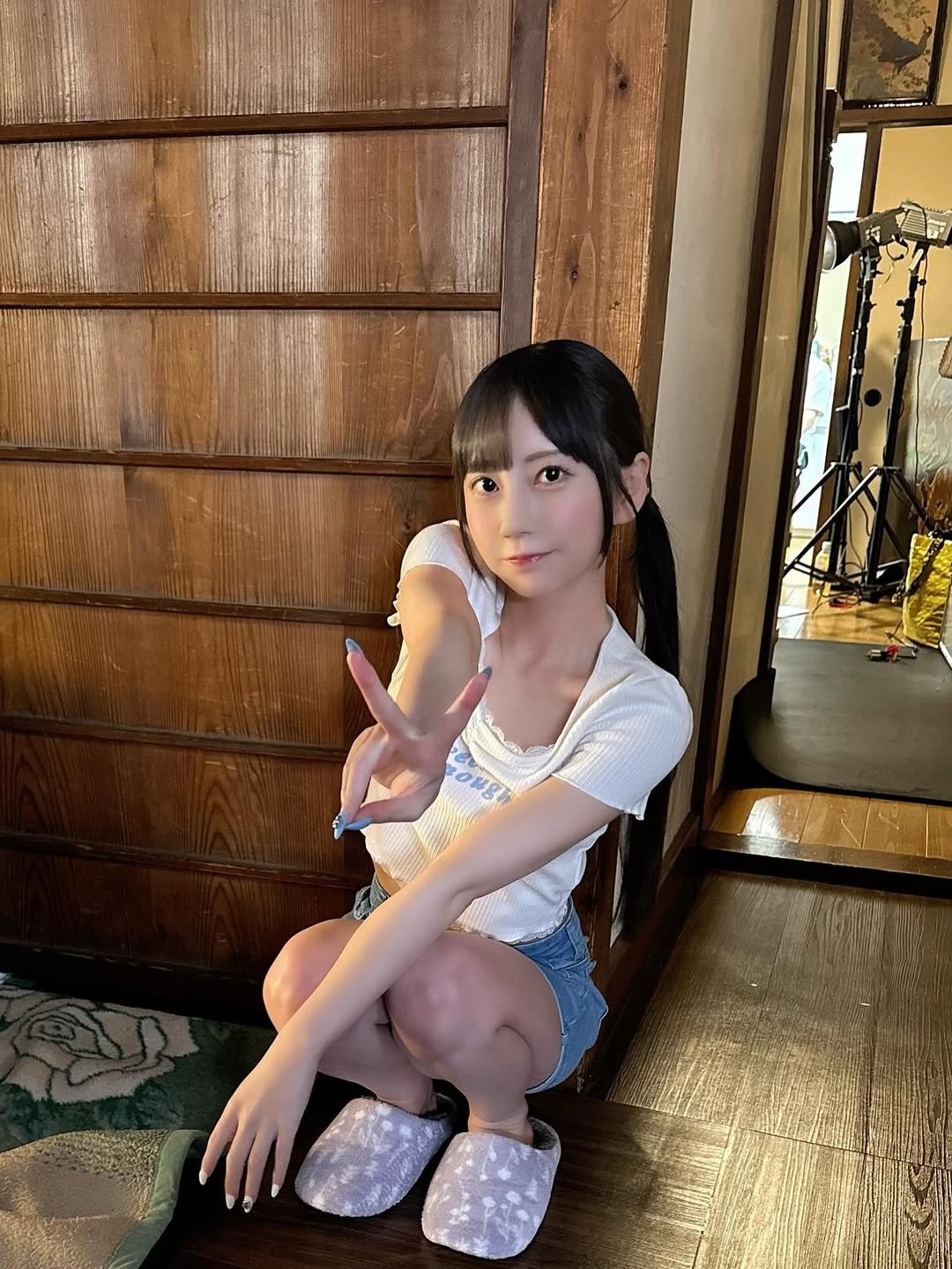 Photo by 七沢みあ on February 20, 2026. May be an image of sleepwear, bath robe and text.