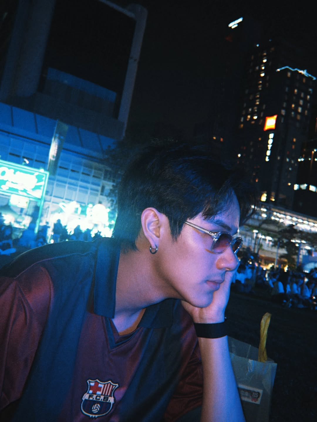 Photo by NANON on December 24, 2025. May be an image of one or more people, hair, night and text.