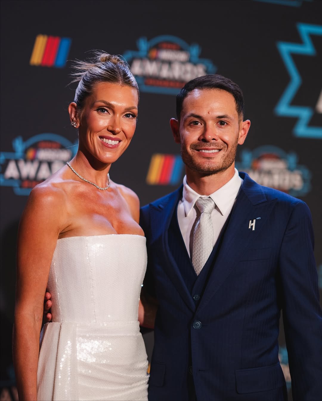 Photo shared by NASCAR on November 04, 2025 tagging @teamhendrick, and @kylelarsonracin. May be an image of dress, dinner jacket and text.