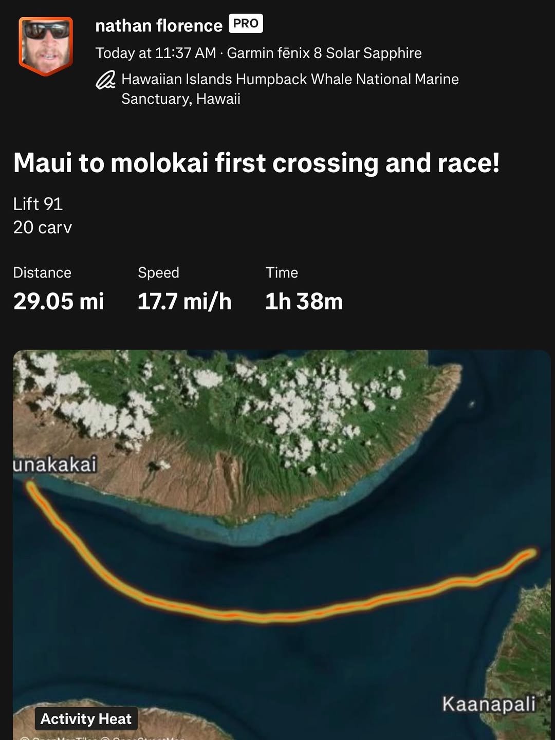 nathan_florence 게시물 이미지: First channel crossing Maui to Molokai...