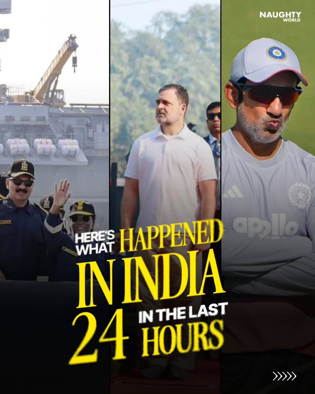 Photo by NAUGHTYWORLD on December 28, 2025. May be an image of one or more people, people playing cricket, poster and text that says 'NAUGHTY WORLD HERE'S HAPPENED appllo ININDIA LAST WHAT 24 IN THE HOURS >>>>>'.