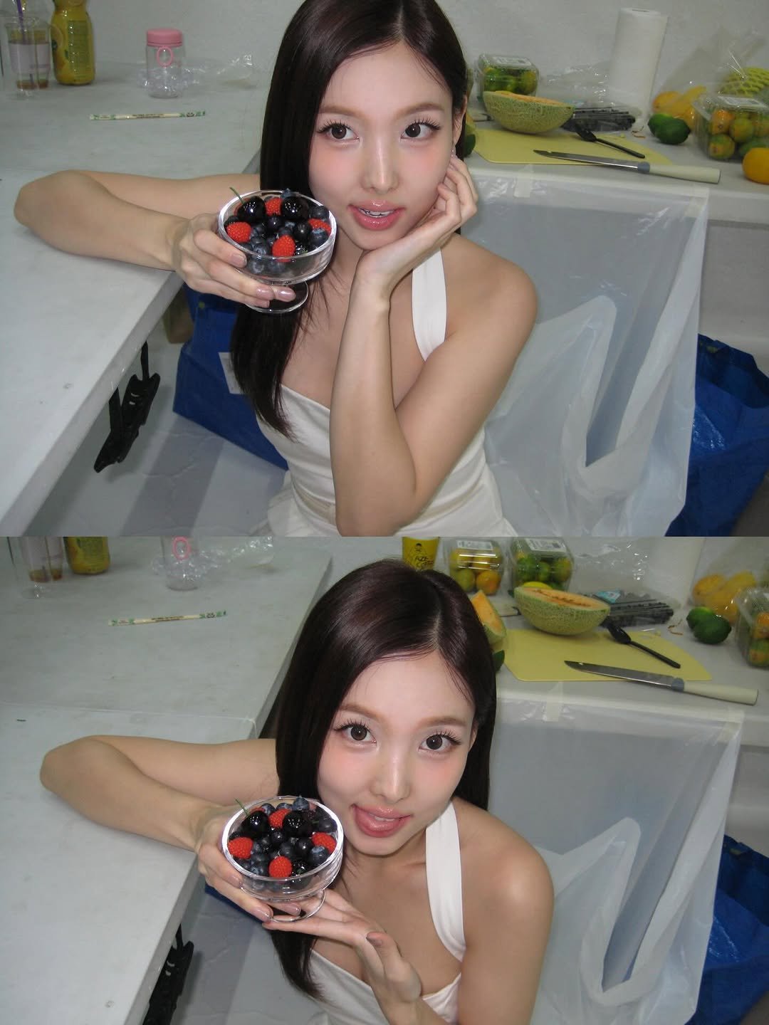 Photo shared by 나연 (NAYEON) on February 24, 2026 tagging @teazenofficial. May be an image of one or more people, hair and text.