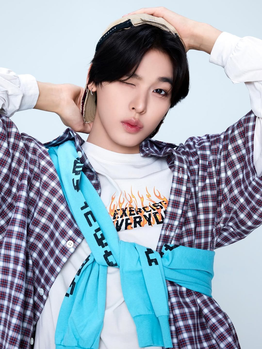 Photo by NCT Official Instagram on April 24, 2026. May be an image of bolo tie and text that says 'ር VERYU 5'.