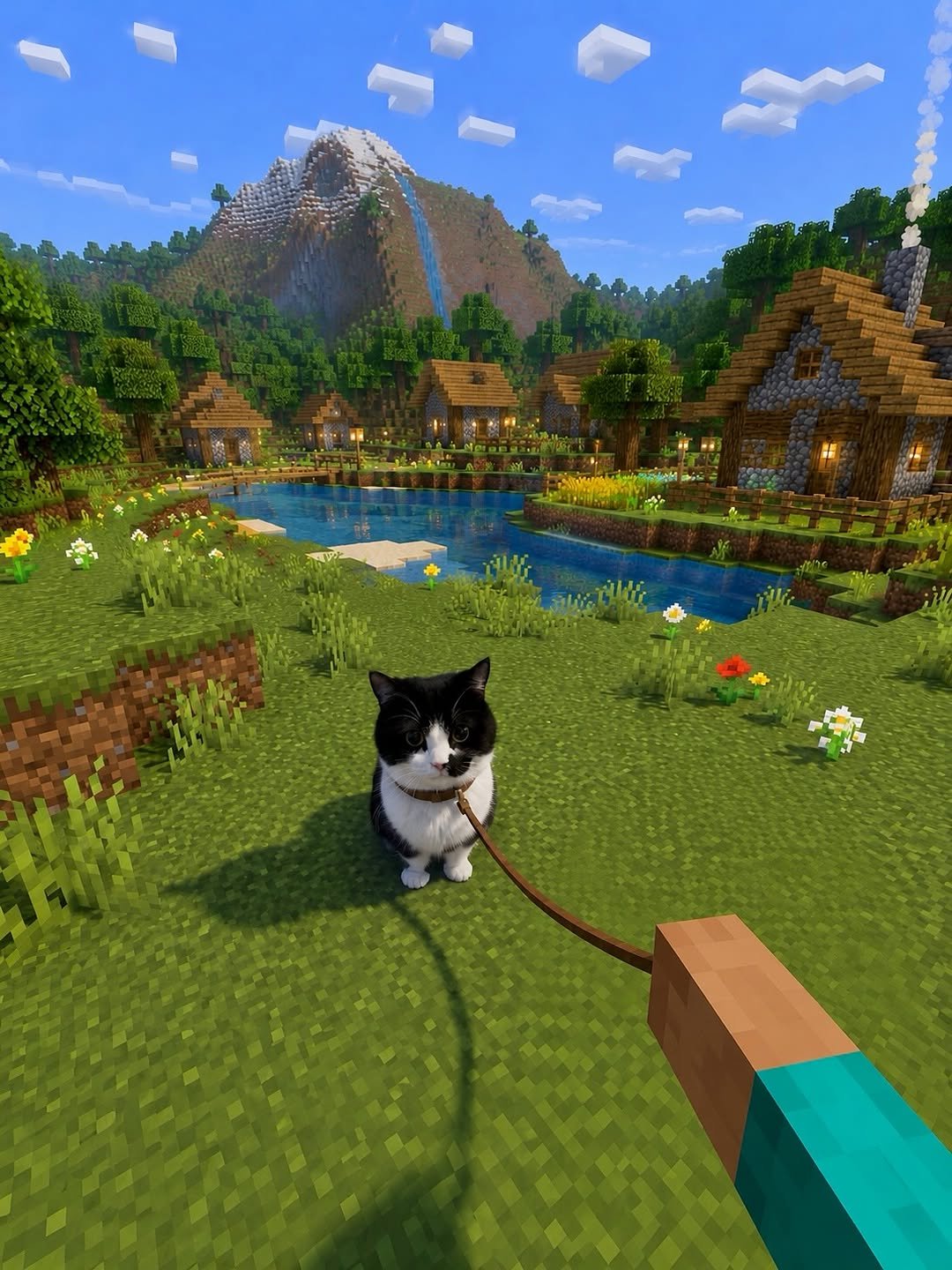 neko.chunbae 게시물 이미지: I‘m taking my cat for a walk..