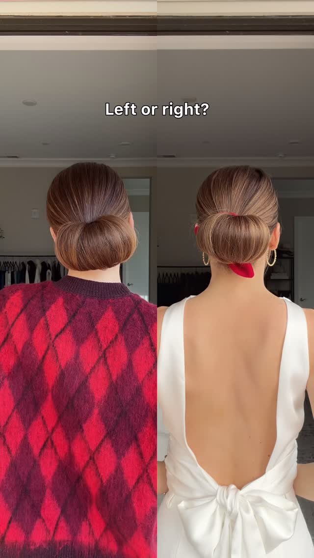 nicholeciotti 게시물 이미지: Two versions of my elevated low bun! Left or...