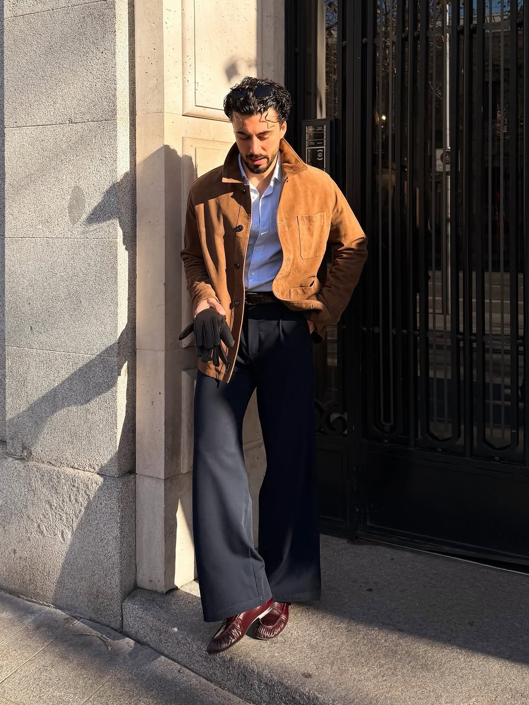 Photo by Nico on February 19, 2026. May be an image of duffle coat, overcoat, suit, wingtip shoes, blazer, turtleneck and text.