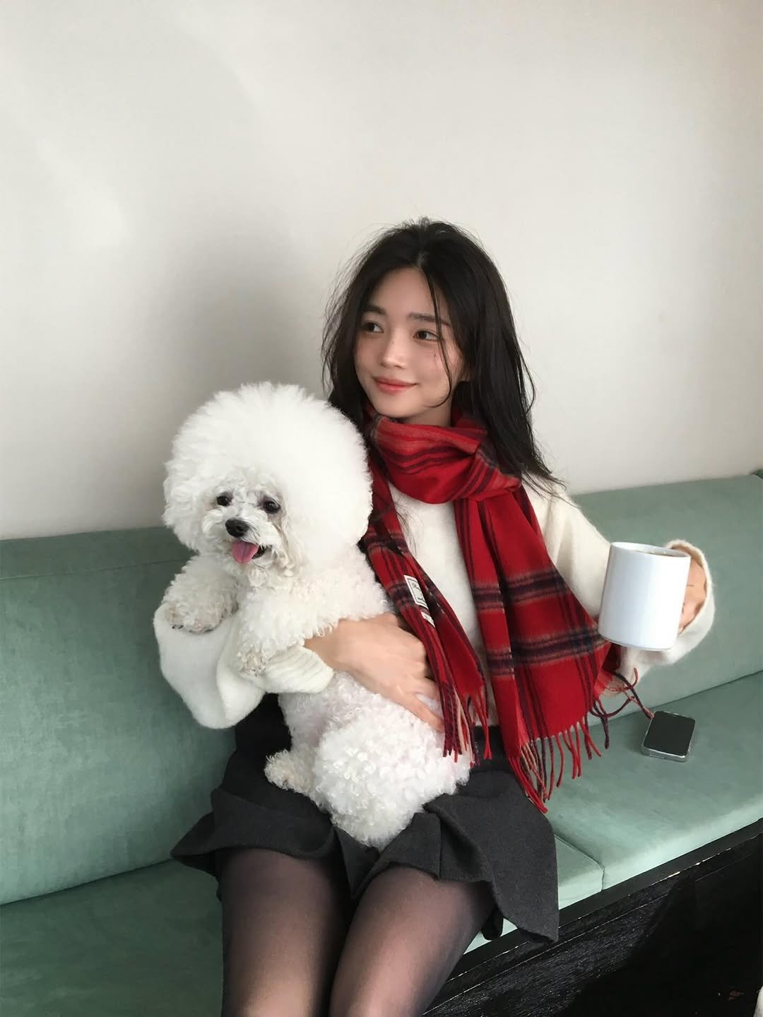 Photo shared by 여울 yeowool on November 13, 2025 tagging @shop.ourhope. May be an image of Bedlington terrier, Maltese and text.