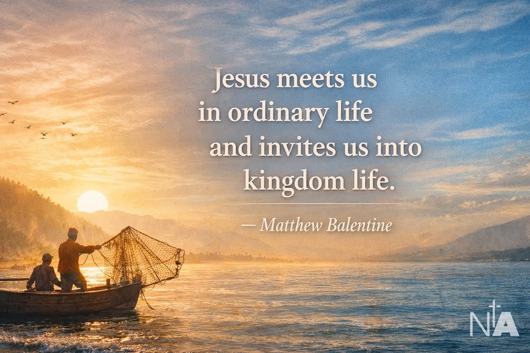 Photo by Ninth Avenue Church of Christ on February 16, 2026. May be an image of text that says 'Jesus meets us in ordinary life and invites us into kingdom life. Matthew Balentine NA'.