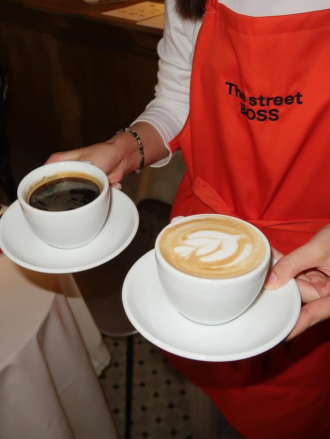 Photo by Noella is Brave on October 14, 2025. May be an image of coffee cup, coffee, saucer, cup, cappuccino and text.