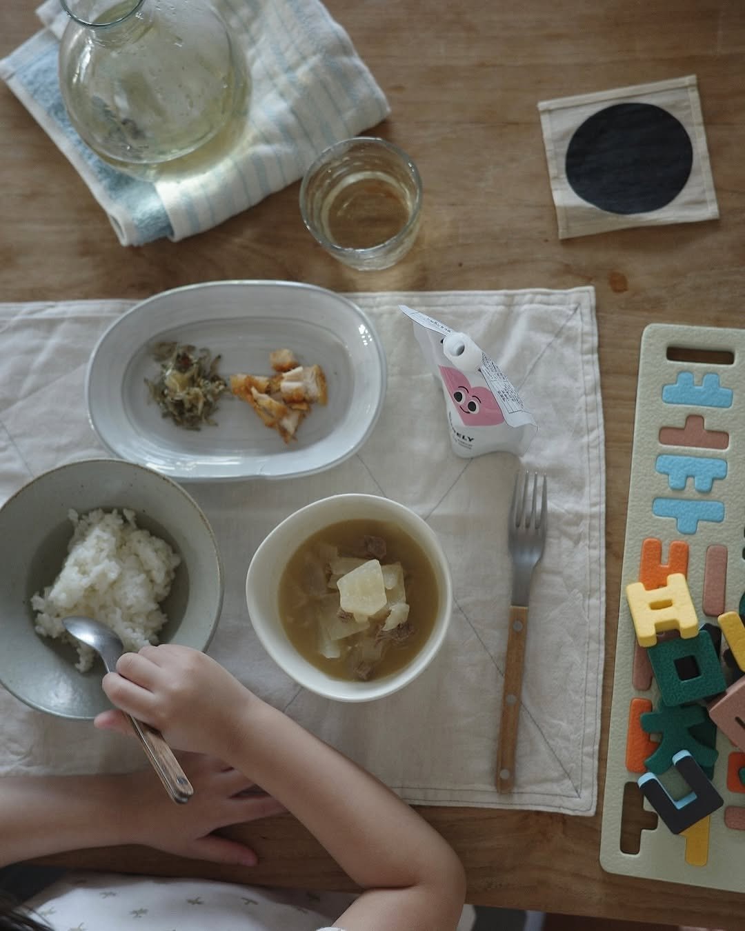 Photo shared by Noella is Brave on September 21, 2025 tagging @daaaakyung_. May be an image of congee, placemat and text.