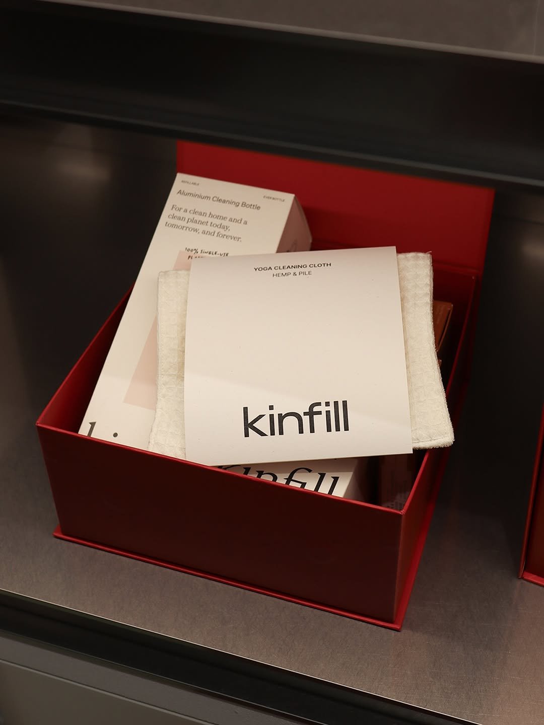 Photo shared by Noella is Brave on December 18, 2025 tagging @kinfillcare, and @kinfillcarekorea. May be an image of napkin, box, placemat, paper towel, carton and text.