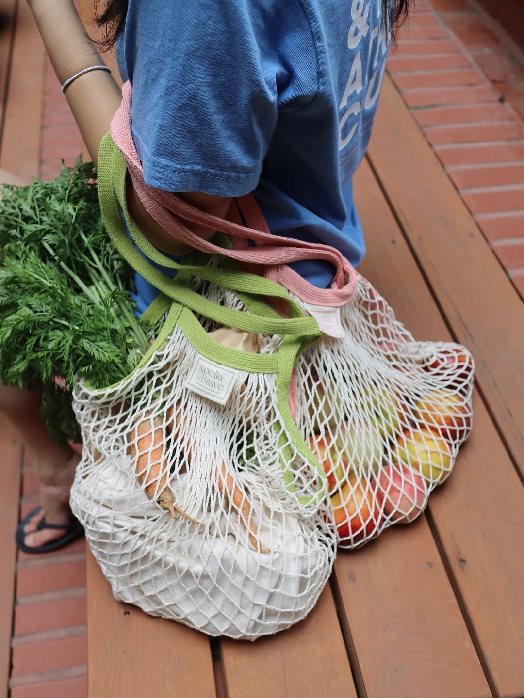 Photo by Noella is Brave on September 06, 2025. May be an image of macrame, grocery bag and text.