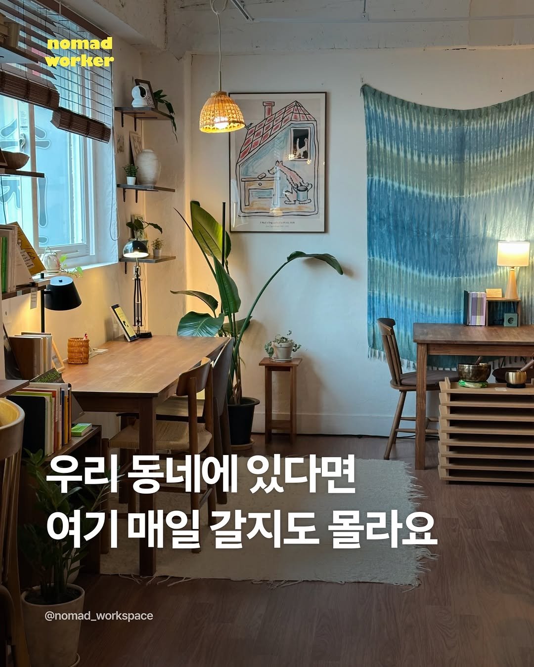 nomad_workspace 게시물 이미지: 📚아지트 삼고 싶은 망원동 공유서재

머무르는 시간이 너무도 아늑하고 따스해서...