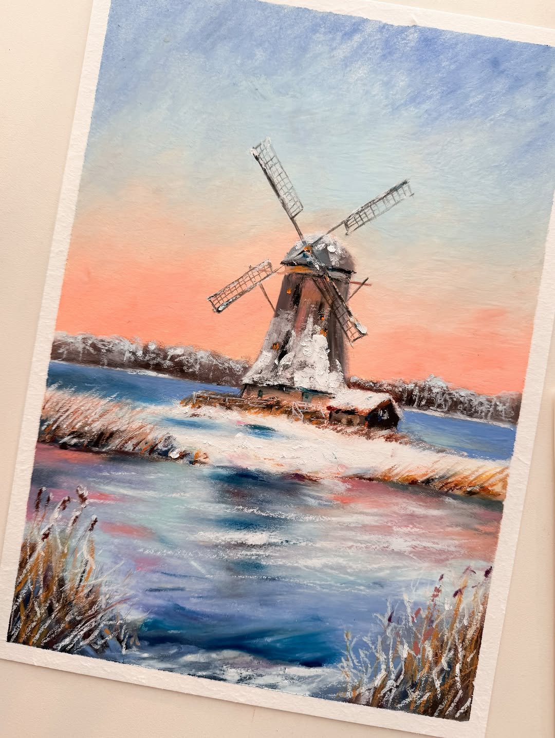 Photo shared by Mirae Kim on February 10, 2026 tagging @samwon_papermore. May be art of windmill and text.