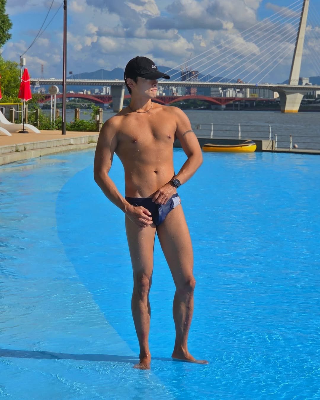 Photo shared by 𝗝𝗮𝗲𝗦𝘂𝗻𝗴_𝗛𝘆𝘂𝗻 on August 22, 2025 tagging @51percent_official. May be an image of 1 person, pool and text.