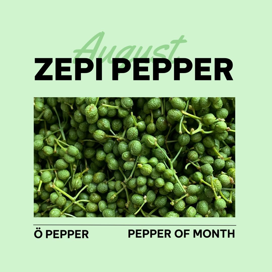 Photo by Ö PEPPER | 오페퍼 후추전문점 on July 31, 2025. May be an image of spice, condiment, vegetable and text that says 'Angust ZEPI PEPPER ö PEPPER PEPPER OF MONTH'.