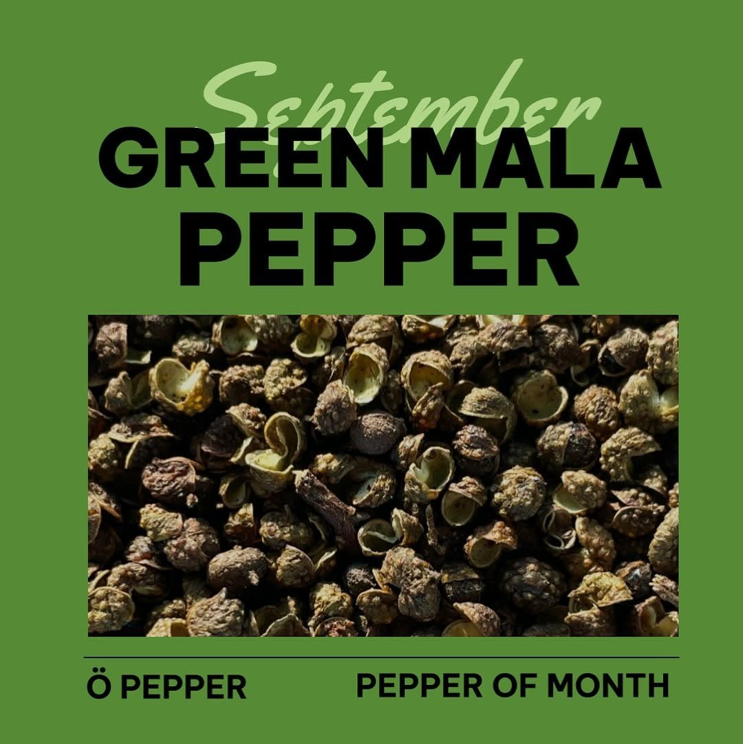 Photo by Ö PEPPER | 오페퍼 후추전문점 on September 01, 2025. May be an image of ‎spice and ‎text that says '‎Sehtamben GREEN GREENMALA MALA PEPPER ة PEPPER PEPPER PEPPEROFMONTH OF MONTH‎'‎‎.