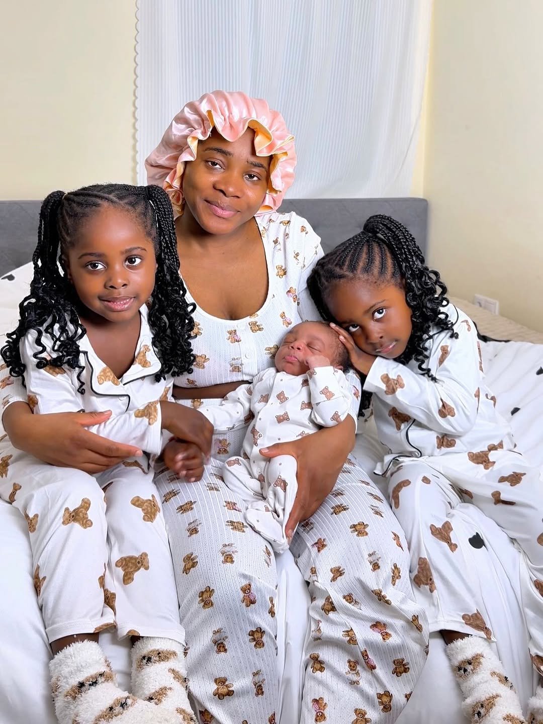 Photo by 🎀Kendra & Kimberly🎀 on April 21, 2026. May be an image of baby, sleepwear, robe, bath robe and text.