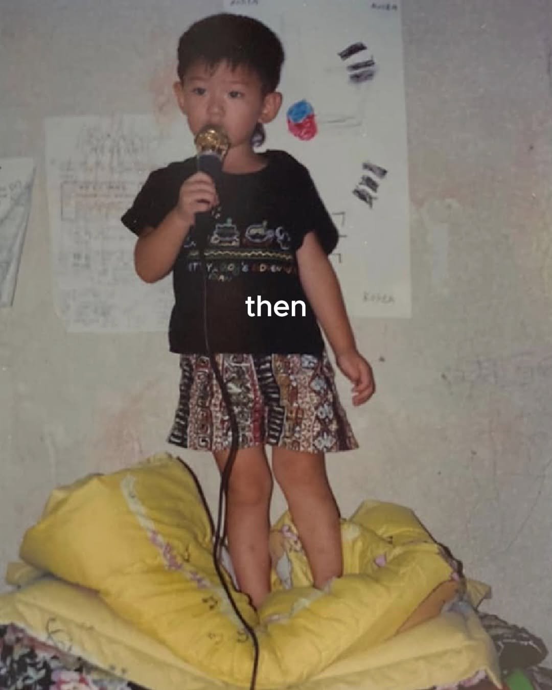 Photo by 몬스타엑스 MONSTA X on February 12, 2026. May be an image of one or more people, bangs, microphone and text.