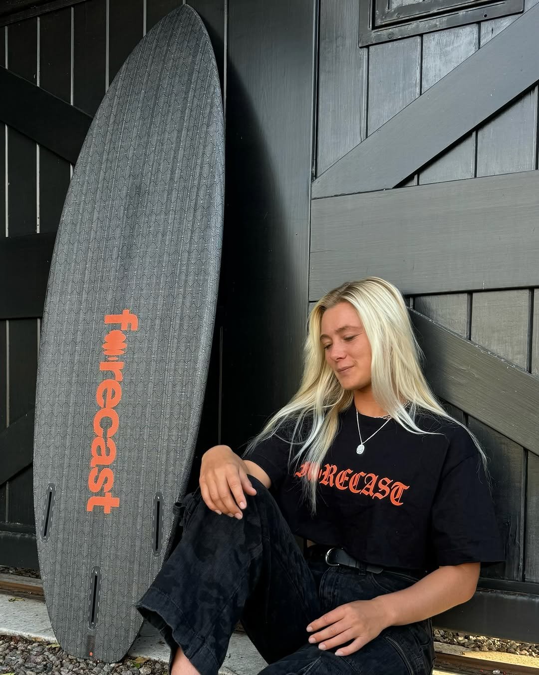Photo shared by Forecast Surf on November 28, 2025 tagging @ellamccaffray. May be an image of skateboard, surfboard and text that says 'recast st RECAST'.
