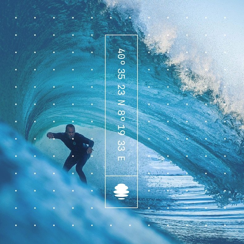 Photo shared by Forecast Surf on November 11, 2025 tagging @jademorgan. May be an image of surfboard, wetsuit, poster, water and text that says '43523N81933 °1933E 40° 40°35 40 35 23 N 19 8°19 8 ผี้ 33E E'.