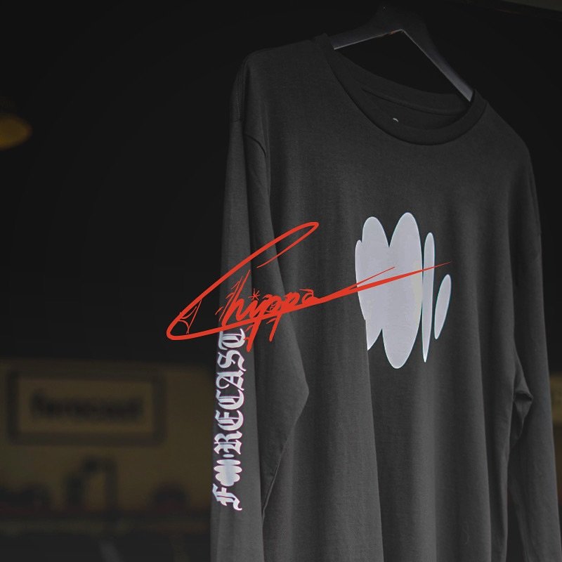 Photo shared by Forecast Surf on November 12, 2025 tagging @chippawilson, and @clubhouseenc. May be an image of activewear, sweatshirt and text.