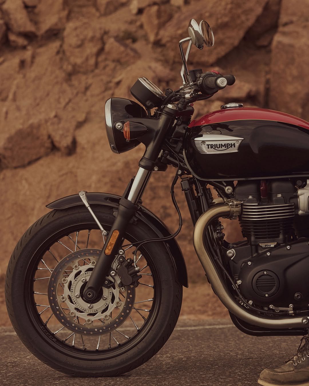 Photo by Triumph Motorcycles on February 05, 2026. May be an image of motorcycle, wheel and text that says 'TRIUMPH /'.