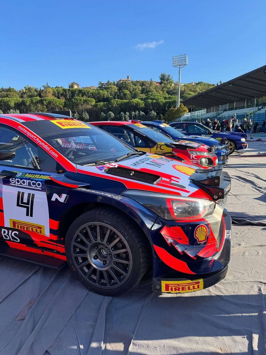 Photo by World Rally Championship on October 03, 2025. May be an image of 1 person, racing a vehicle, race car and text.