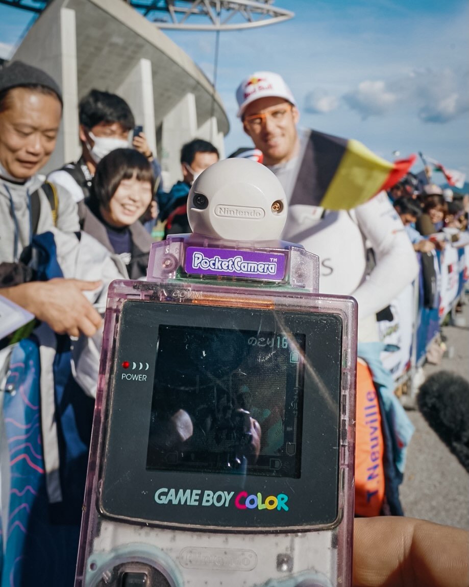 Photo shared by Hyundai Motorsport on November 12, 2025 tagging @thierryneuville, and @officialwrc. May be an image of one or more people, video games, portable cassette player, videogame controller, camera and text that says 'ア Nintendo PocketCamera Pocket S POWER GAMEBOY GAME GAMEBOYCOLOR BOY COLOR Neuville'.