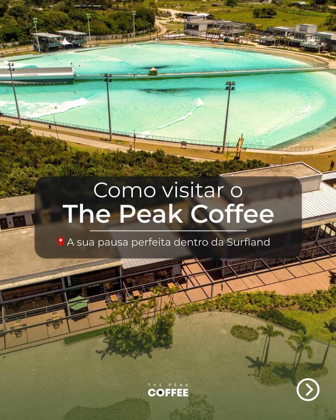 Photo shared by The Peak Coffee | Surfland on January 22, 2026 tagging @jp.batatinha, and @oficinafabioaquino. May be an image of outdoors and text that says 'Como visitar O The Peak Coffee A sua pausa perfeita dentro da Surfland THE THEPEAK A COFFEE ร๊บ'.