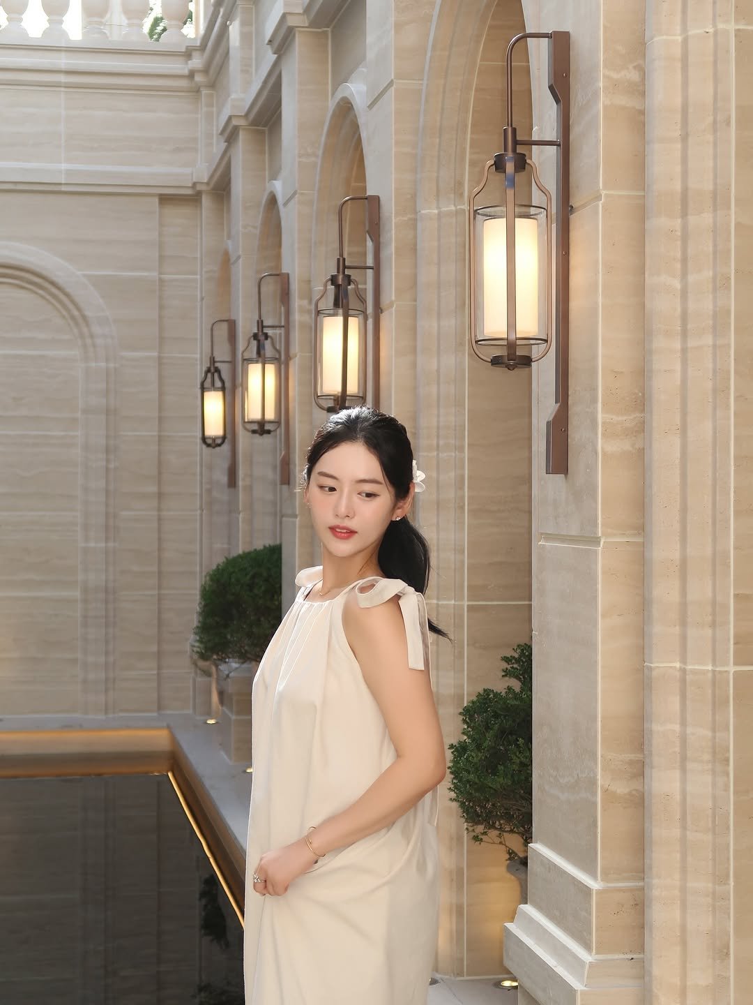 Photo shared by 하늘 민 고울 선 on August 18, 2025 tagging @thesiena_hotelsandresorts. May be an image of 1 person, dress and text.