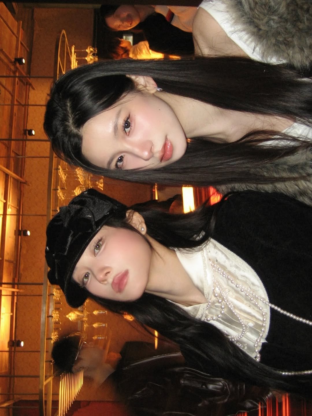 Photo shared by 옥세희✨ on November 19, 2025 tagging @miumiu, and @__ryeong. May be an image of one or more people, hair and text.