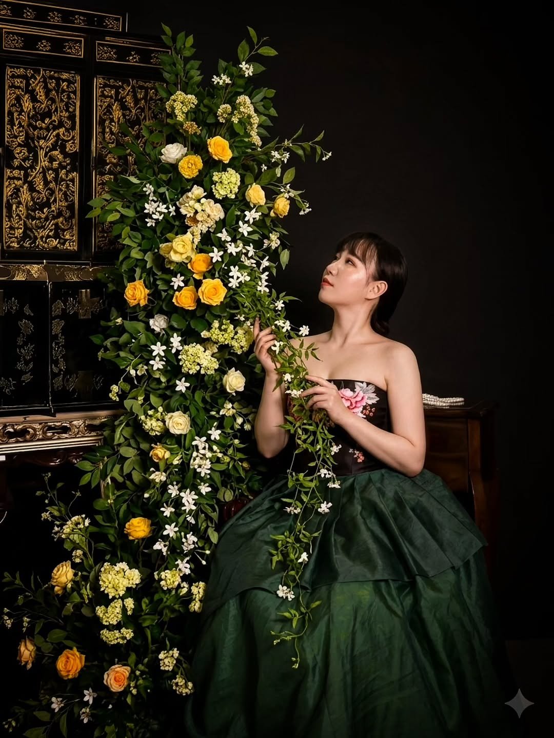 Photo by 🦋Minji Kim (Minhwa)🦋 on March 23, 2026. May be an image of gown, dress, prairie gentian, carnation and text.