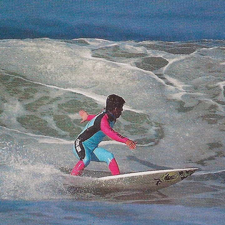 Photo by Aloha on March 01, 2026. May be an image of surfboard, wetsuit, water and text.