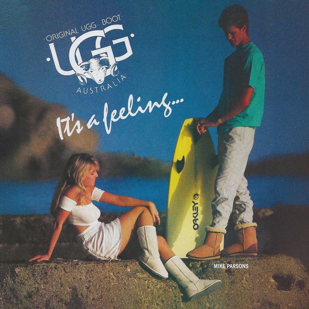 Photo by Aloha in Steamer Lane, Santa Cruz. May be a graphic of ‎skateboard, magazine, poster, portable cassette player and ‎text that says '‎ORIGINAL ORIGINAL כטטו UGG BOOT AUSTRALIA ttha thafeeling.. 9 ککوه MIKEPARSONS MIKE PARSONS‎'‎‎.