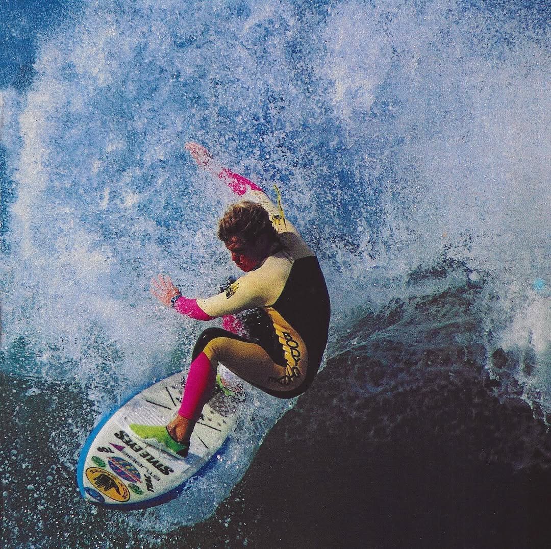 Photo by Aloha in San Diego, California. May be an image of surfboard, wetsuit, water and text.