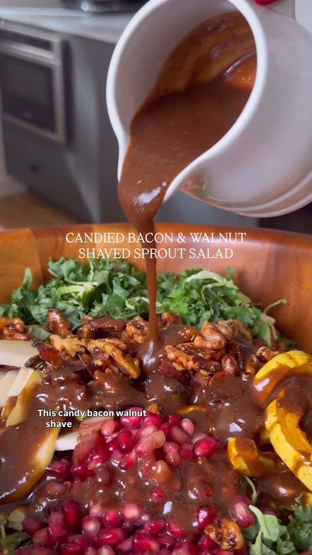 olivia.adriance 게시물 이미지: CANDIED BACON WALNUT SHAVED SPROUT SALAD WITH...