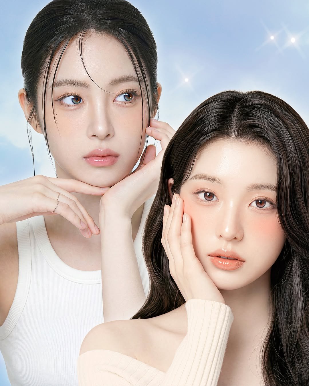 Photo by 오로라렌즈 | 데일리 렌즈맛집 on January 04, 2026. May be a closeup of one or more people, hair, makeup and text.