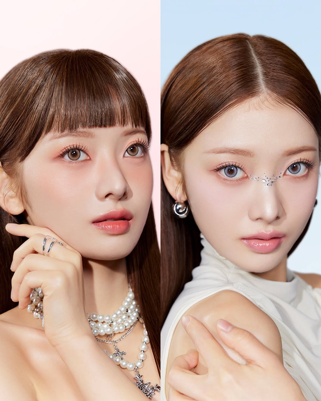 Photo by 오로라렌즈 | 데일리 렌즈맛집 on November 01, 2025. May be an image of one or more people, makeup, hair and text.