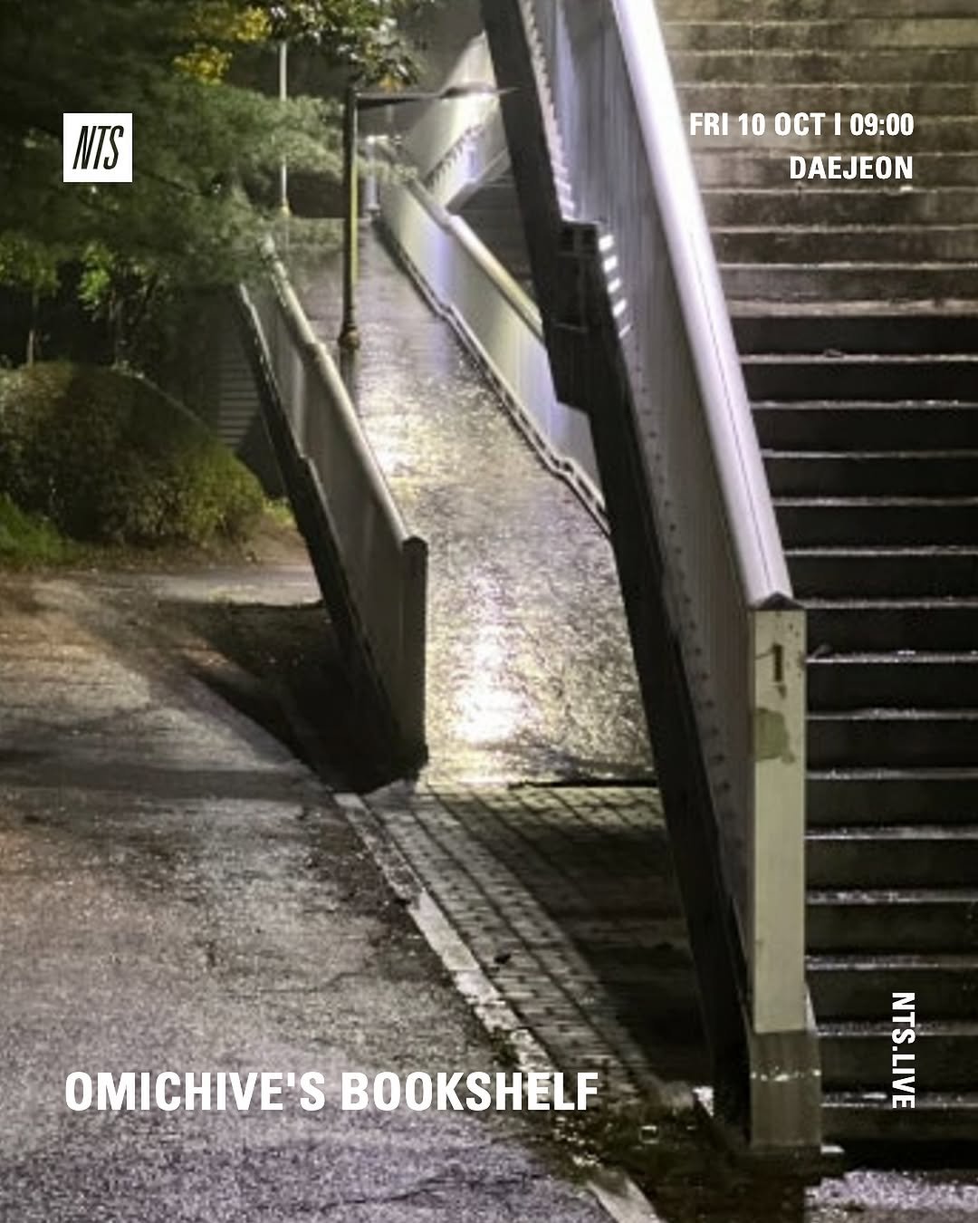 Photo by 오미카이브 (omichive) on October 09, 2025. May be an image of text that says 'NTS FRI FRI100CT109:00 10 OCT 09:00 DAEJEON OMICHIVE'SBOOKSHELF OMICHIVE'S BOOKSHELF A N TVNLTEU ท NTS.'.