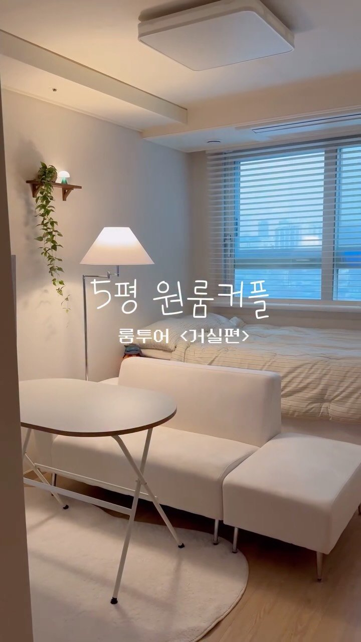 oneroom_couple 게시물 이미지: 5평 원룸에서 동거하는 커플🏠 

저희의 최애 공간 거실을 소개합니다! 
원룸의...