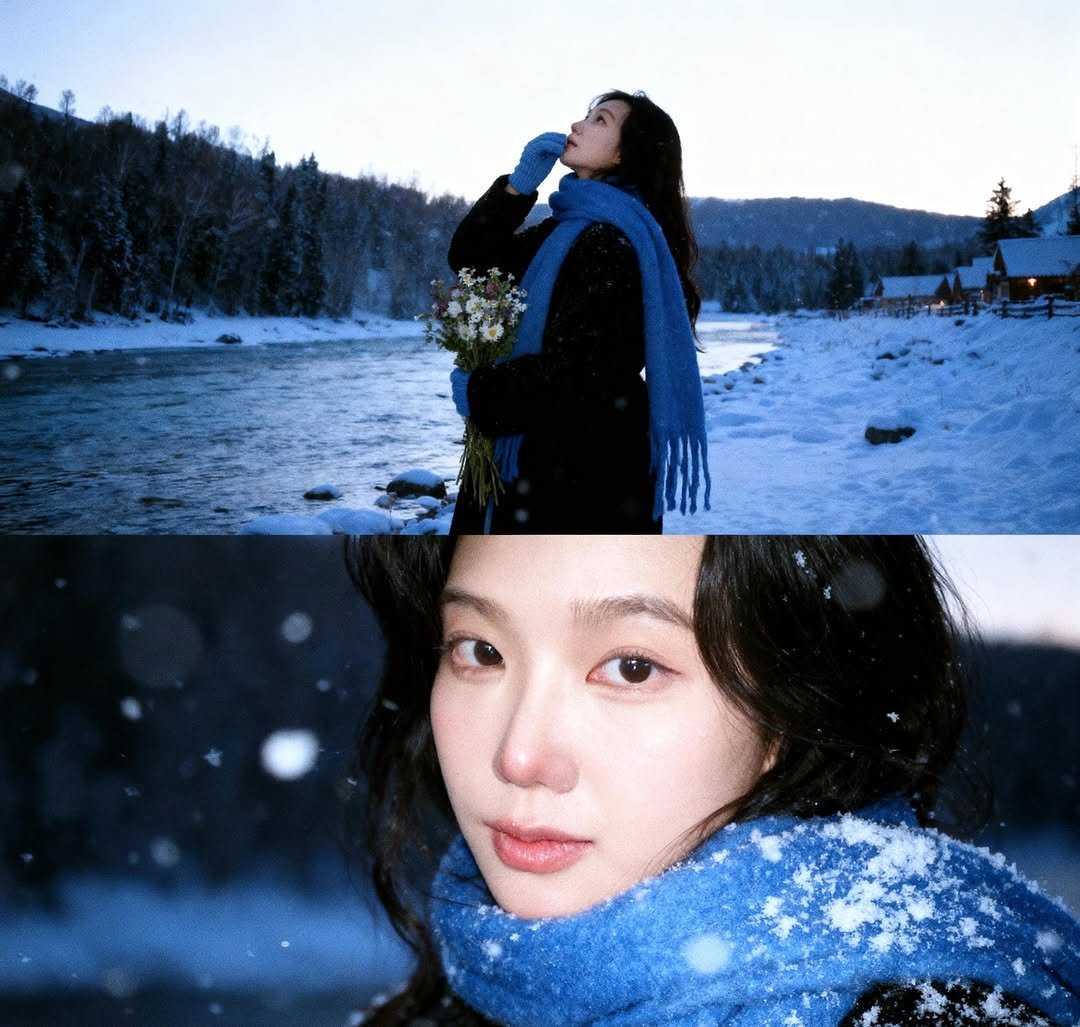 Photo by 오늘영 on October 30, 2025. May be an image of one or more people, goosedown coat, dress and text.