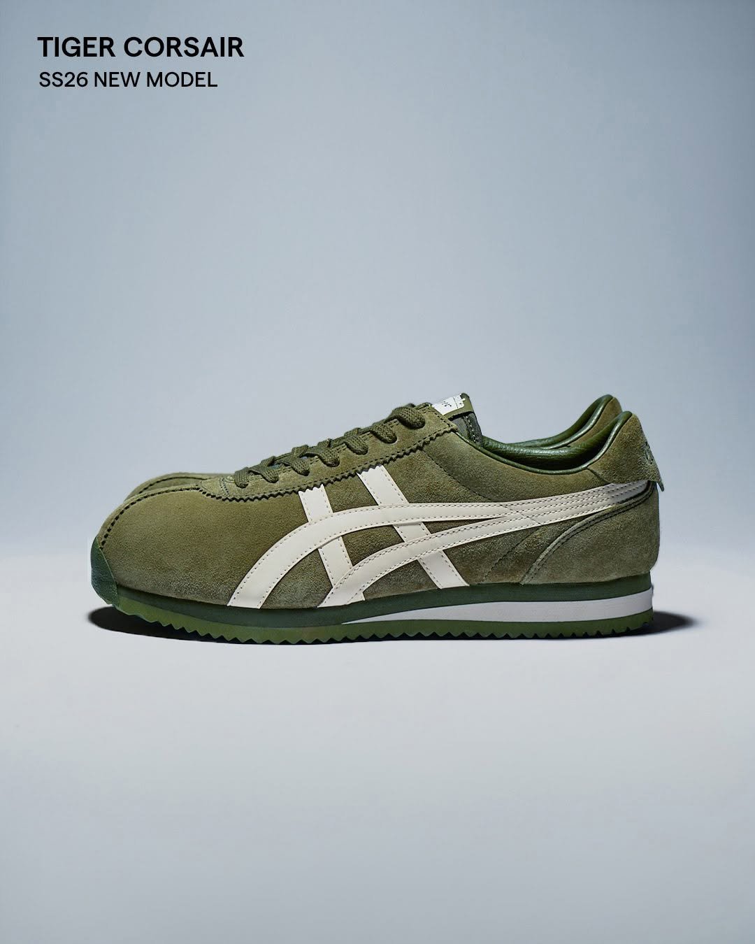 Photo by Onitsuka Tiger Korea on February 12, 2026. May be an image of sneakers and text that says 'TIGER CORSAIR SS26 NEW MODEL'.
