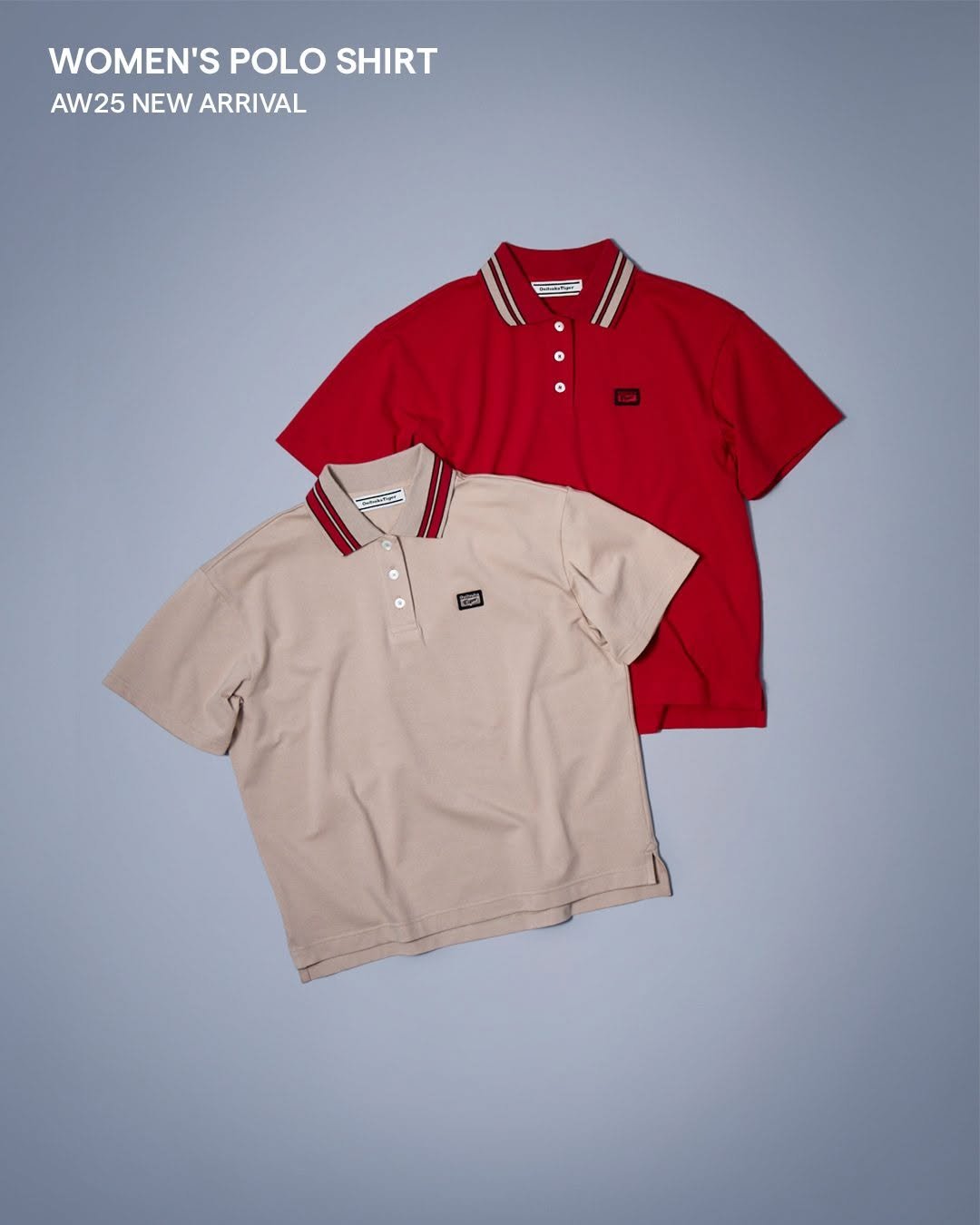 Photo by 오니츠카타이거 코리아 Onitsuka Tiger Korea on August 24, 2025. May be an image of text that says 'WOMEN'S POLO SHIRT AW25 NEW ARRIVAL لاة'.