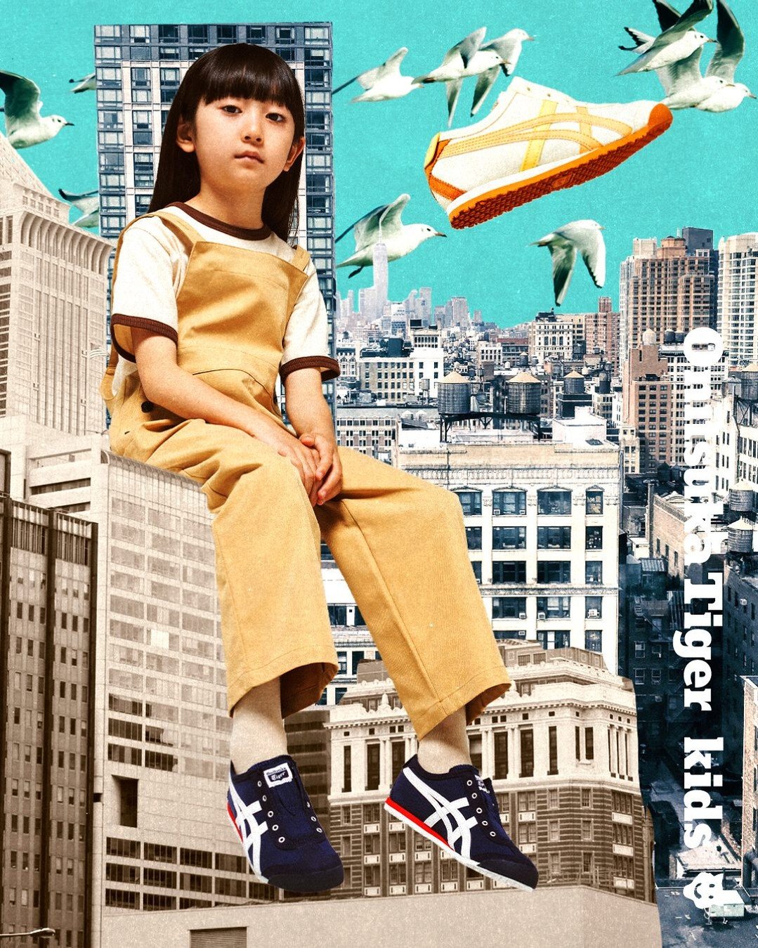 Photo by 오니츠카타이거 코리아 Onitsuka Tiger Korea on August 25, 2025. May be pop art of 1 person, child, poster and text that says 'mANi Tiger kids'.