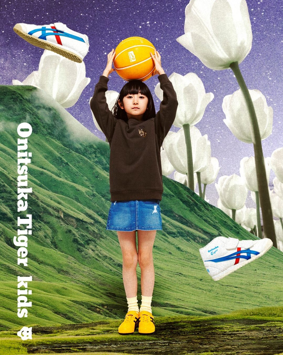 Photo by 오니츠카타이거 코리아 Onitsuka Tiger Korea on August 26, 2025. May be an image of 1 person, poster, ball, beach ball and text.