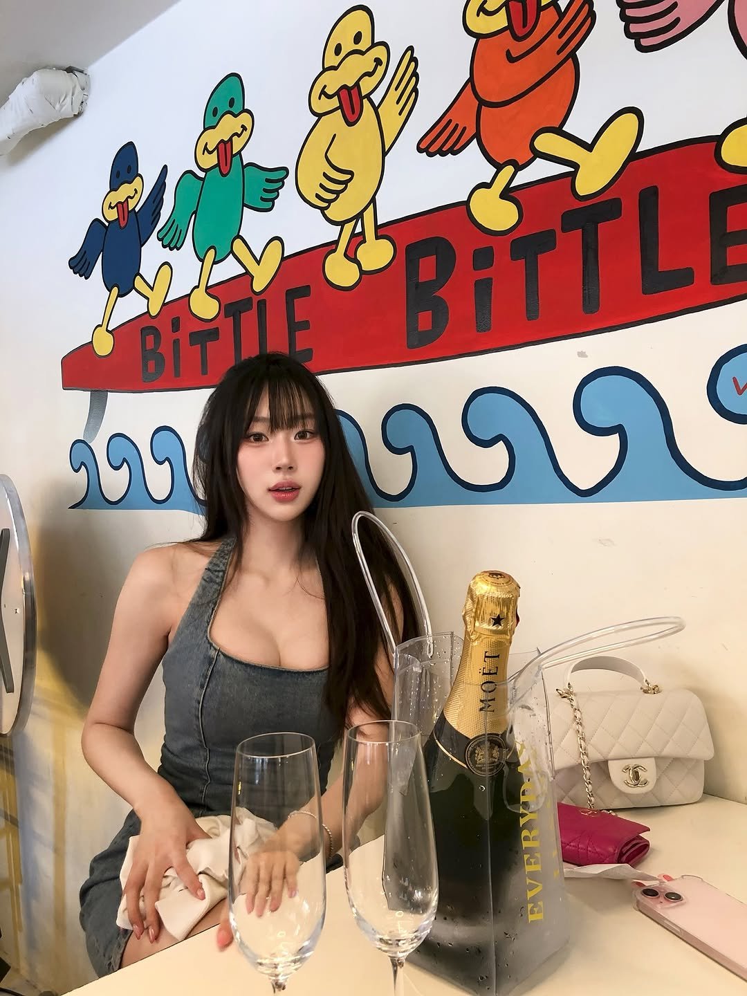 Photo by 장진원 JINWON on August 26, 2025. May be an image of 1 person, champagne and text.