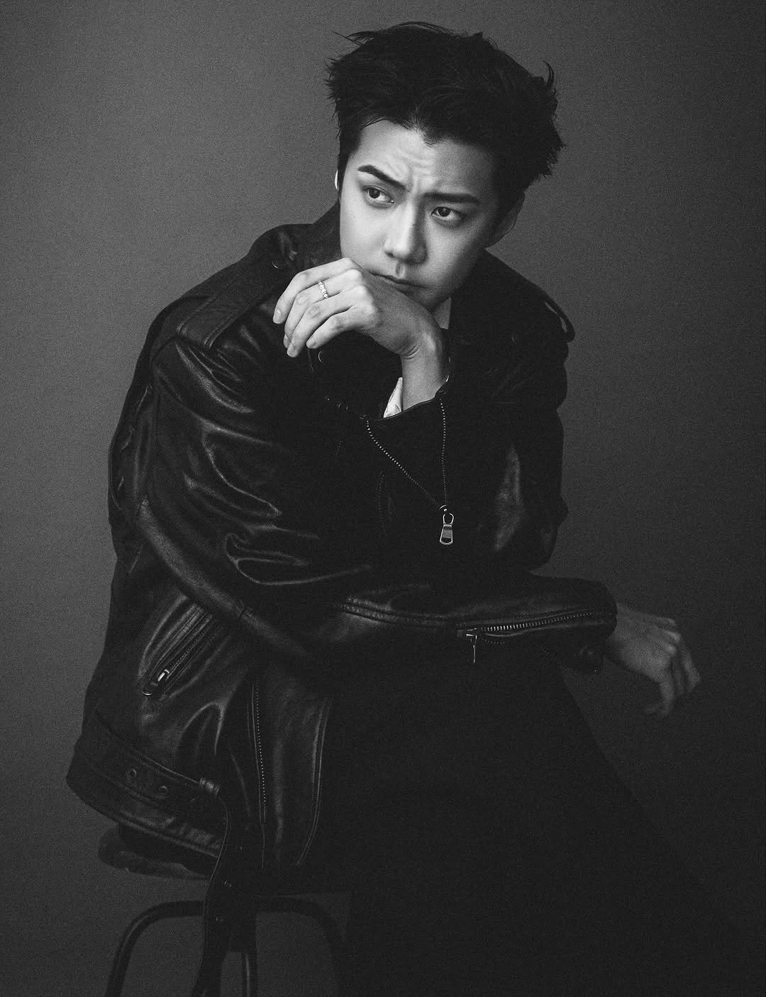 Photo by SEHUN on October 21, 2025. May be a black-and-white image of one or more people, bangs, bolo tie, top and text.