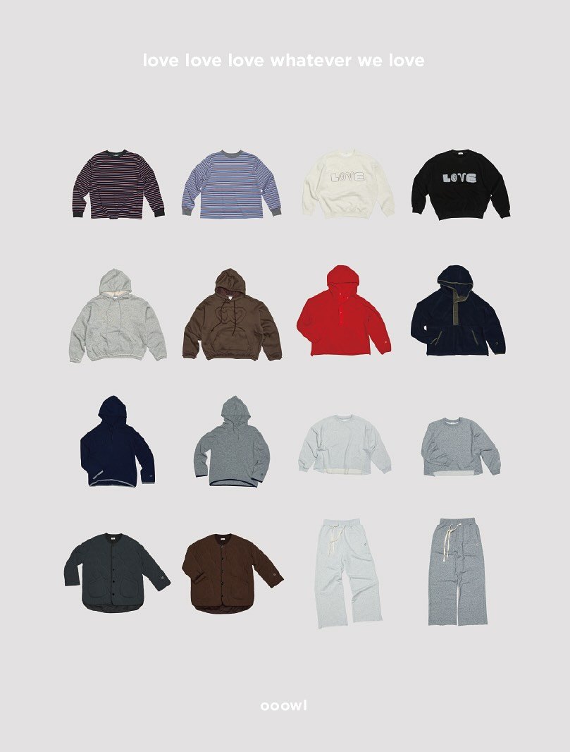 Photo by ooowl on September 12, 2025. May be a graphic of duffle coat, heart, fleece, wool and text that says 'love love love whatever love.lovelovewhateverwelove we love LOVE LOVE 6 LOV ozA SMA ooowl'.