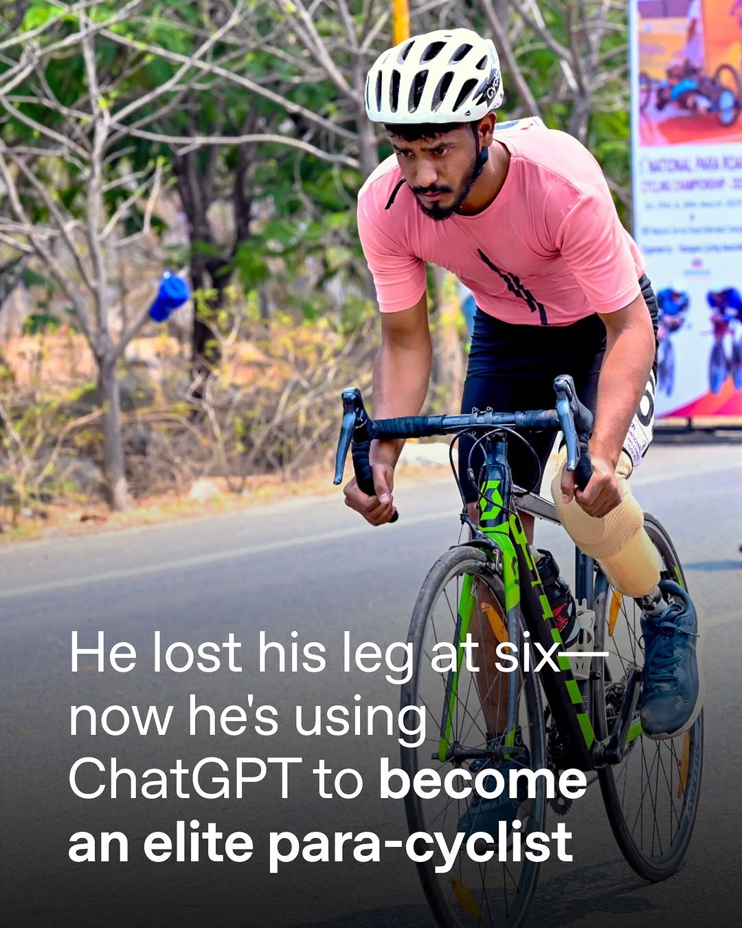 openai 게시물 이미지: @vishuoo1212 lost his leg at six years old,...